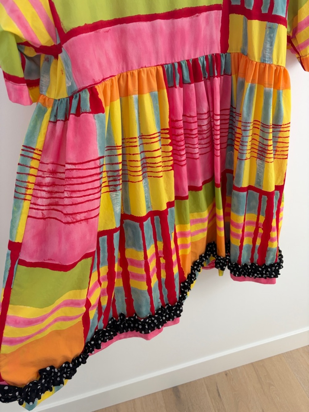 Multicolor Striped Midi Dress - Bright Pink & Yellow - Picture 3 of 6